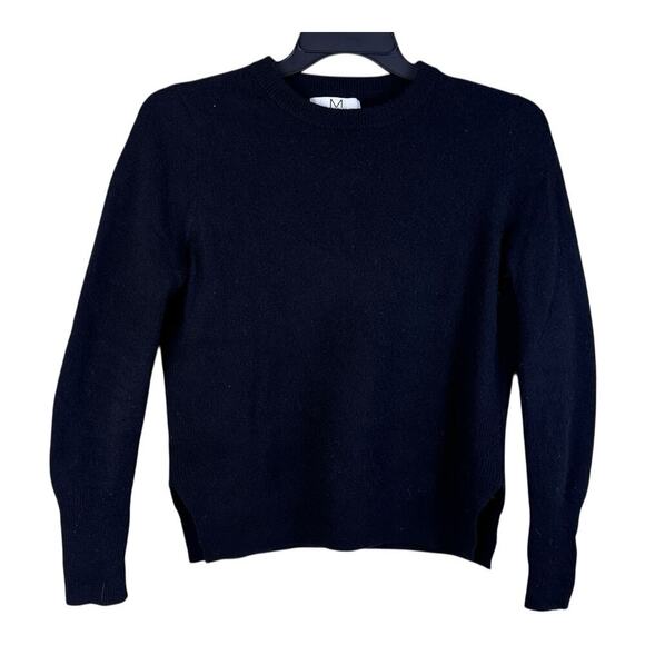 Magaschoni Solid Crew Neck Cashmere Pullover Sweater Women’s Medium Black - Picture 1 of 11